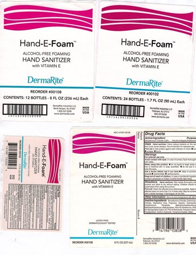 HandEFoam 1pt7 and 8oz bottle and case labels - HandEFoam 1pt7 and 8oz bottle and case labels